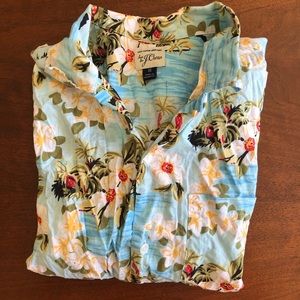 J Crew Tropical Printed Short Sleeve Button Down